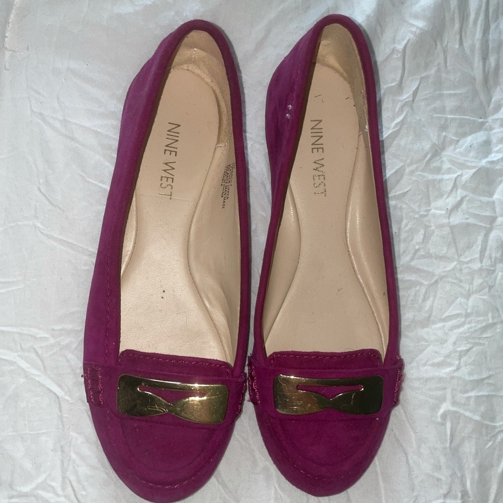 Purple Velvet Nine West Flats